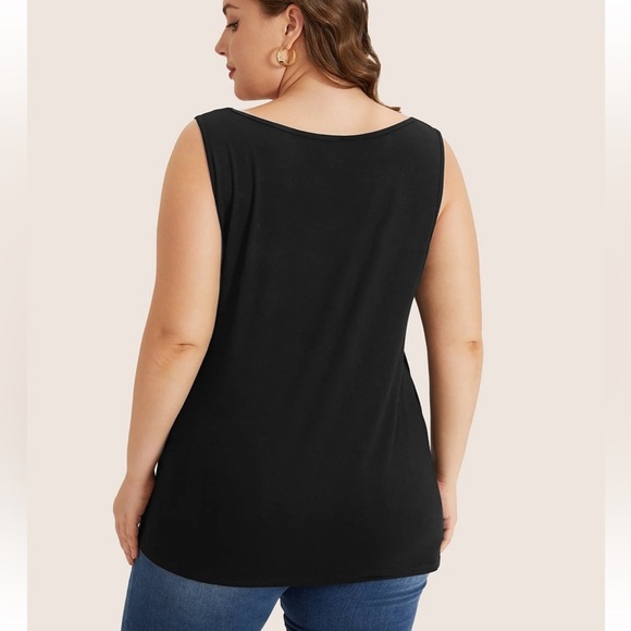 BloomChic Plus Size 2XL Supersoft Essentials Plain Square Neck Skinny Tank Top - Picture 2 of 7